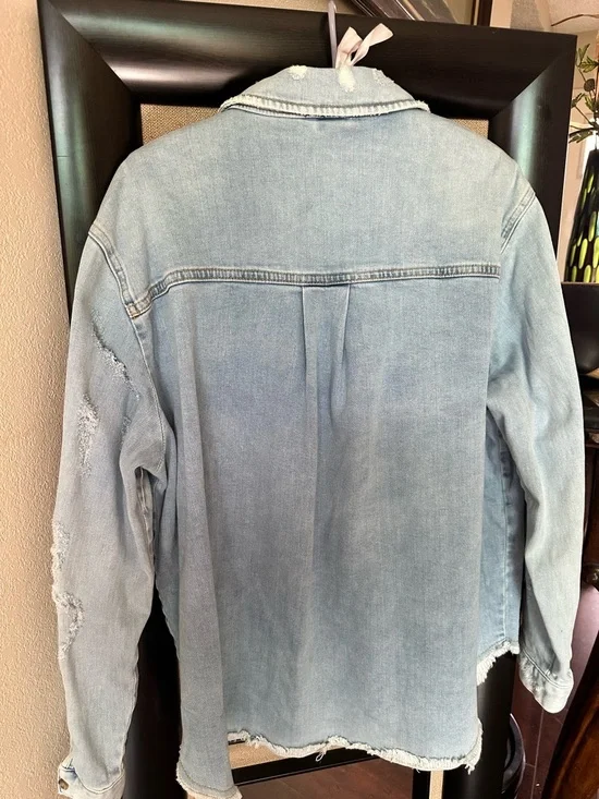 Pilcro Light Blue Denim Shirt Jacket - Picture 2 of 6